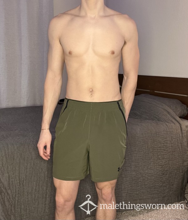 SWEATY GYM SHORTS USED From A College Jock Twink Worn For 1 WEEK STRAIGHT (Green)