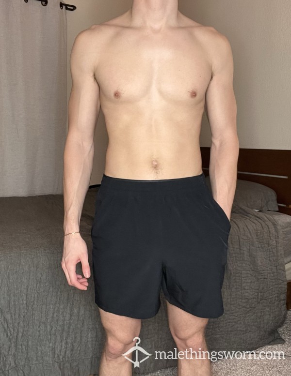 SWEATY GYM SHORTS USED (UNDER ARMOUR) From A College Jock Twink Worn For 1 WEEK STRAIGHT (Black)