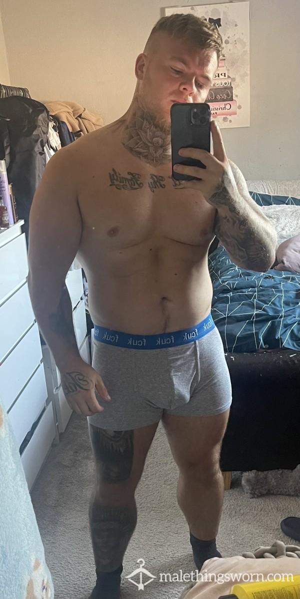 Sweaty Musk FCUK Boxers With Load