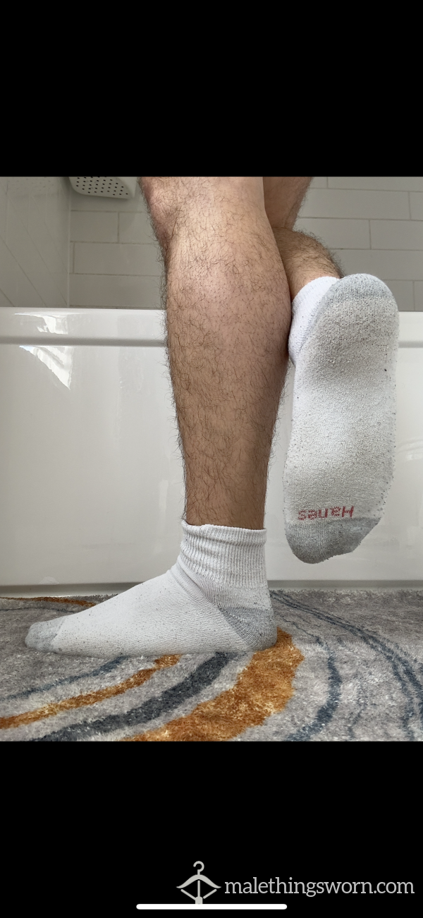 Sweaty Musky White Hanes Socks