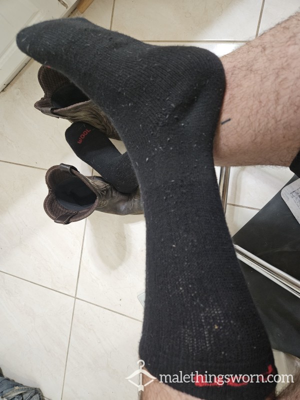 Sweaty Ripe Work Black Wool Snap On Socks