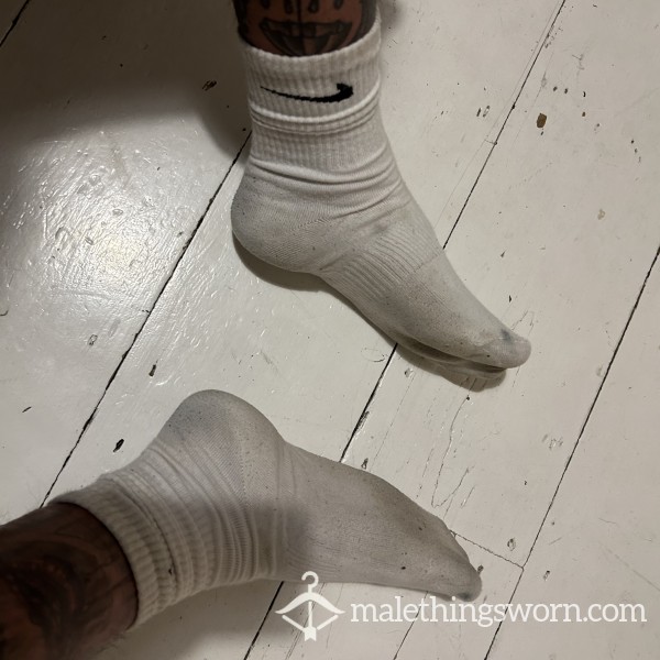 Well Worn Sweaty White Nike Socks