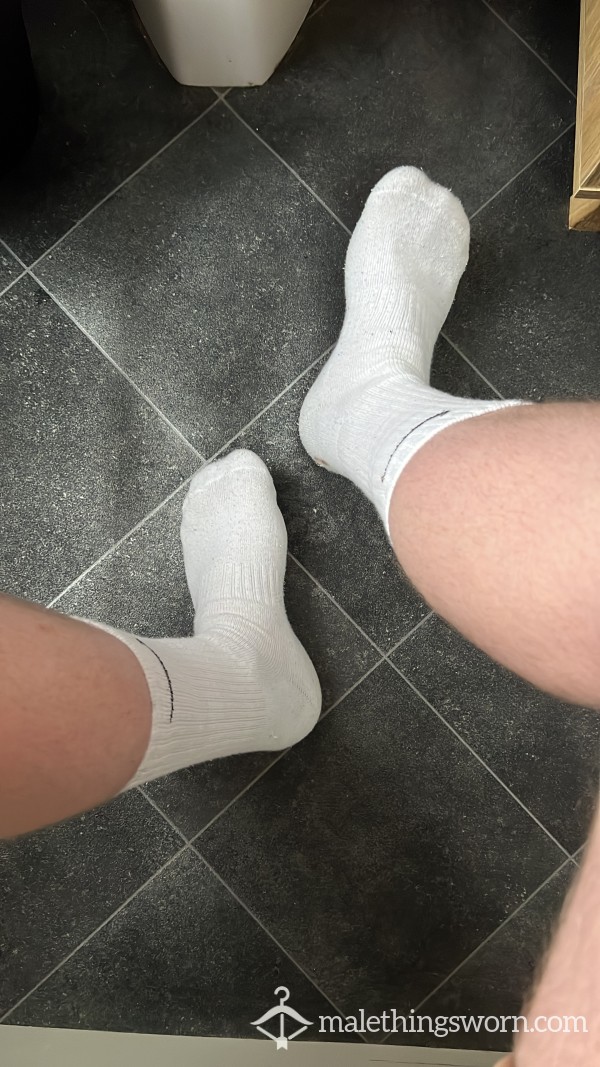 Sweaty White Nike Crew Socks 😜