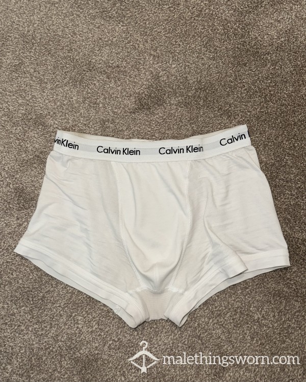 Sweaty Worn White Calvin Klein Boxers