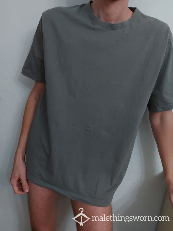 T-shirt Used Tee Sweat Maglietta Sudata Usata Grigio Grey