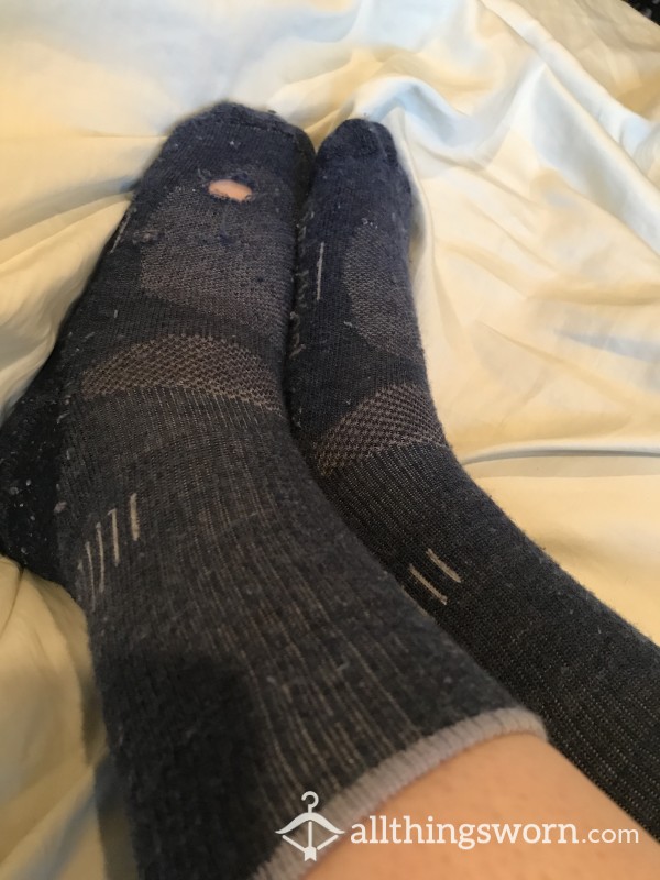 Thick Well Worn Wool Socks With Holes