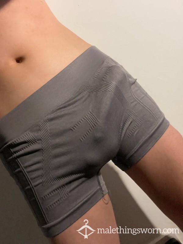 (SOLD)Thin Stretchy Microfibre Grey Boxer (Toppings Can Be Added On)