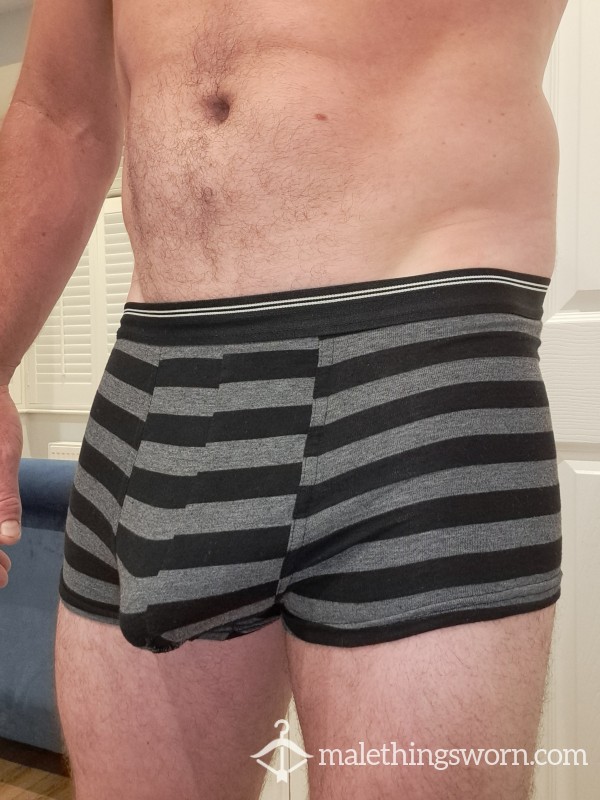 Tight Fitting Grey And Black Striped Size Medium Really Not Sure About Selling These They Are Super Comfy.