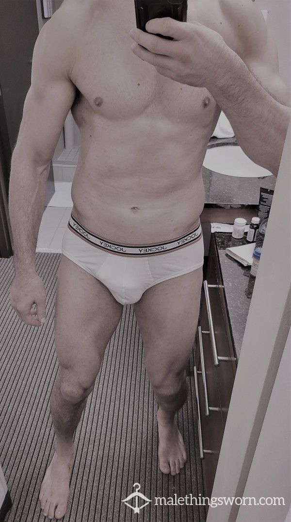 Tight White Jockey Briefs, Worked Out In Hard