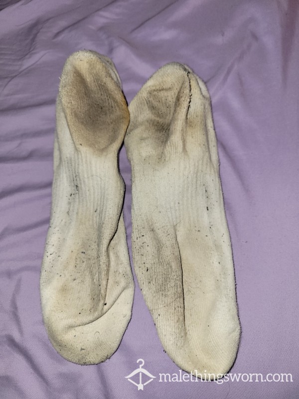 LAST CHANCE BEFORE THEY ARE WASHED!!! True Stink Lovers Only! Stanky 8 Day Worn White Ankle Socks