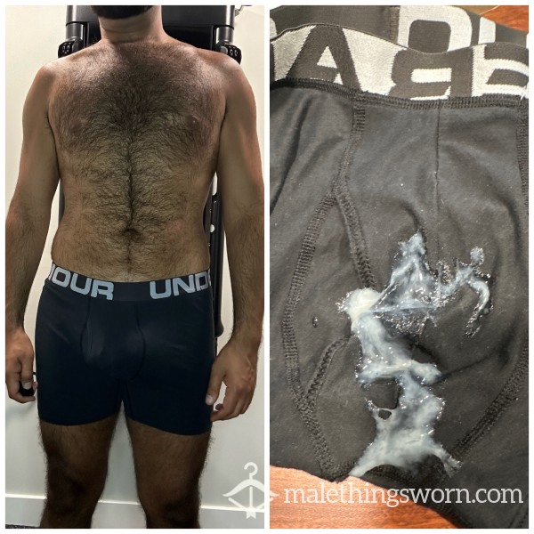 Under Armour- Boxer Briefs With THICK Load Of CUM