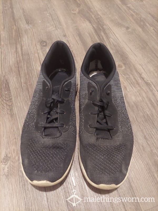 Used And Abused Black Tennis Shoes