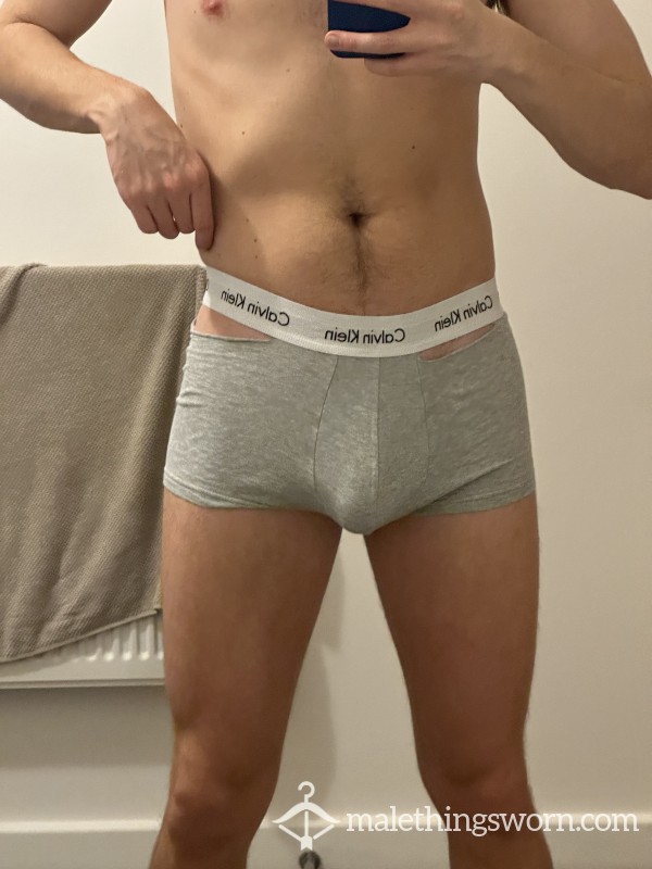 Used And Ripped Grey Calvin’s 😛