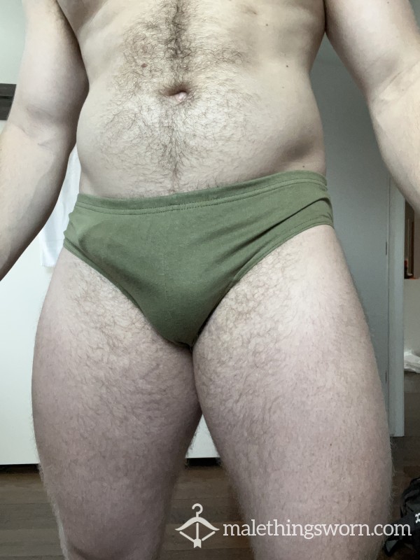 USED ARMY GREEN BRIEFS