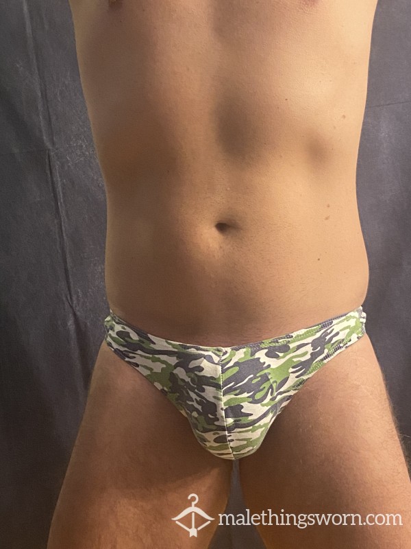 3-days Used Army Green Thong