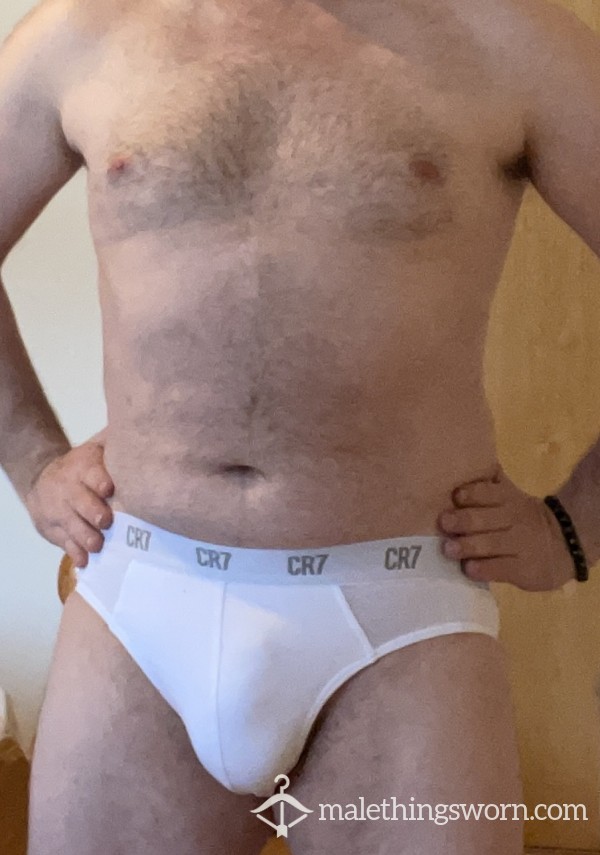 Used Cum Stained CR7 White Briefs