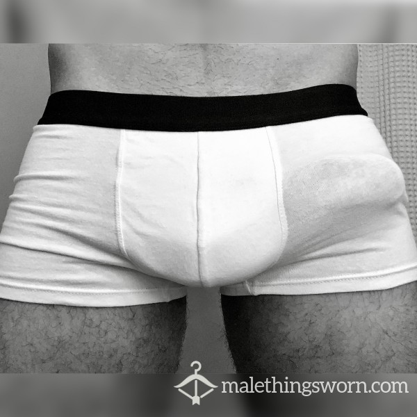 Unbranded Men's White Boxer Brief Trunks | Size M | 2 Years Old & Well-worn | Masculine | Great For Workouts & Exercise