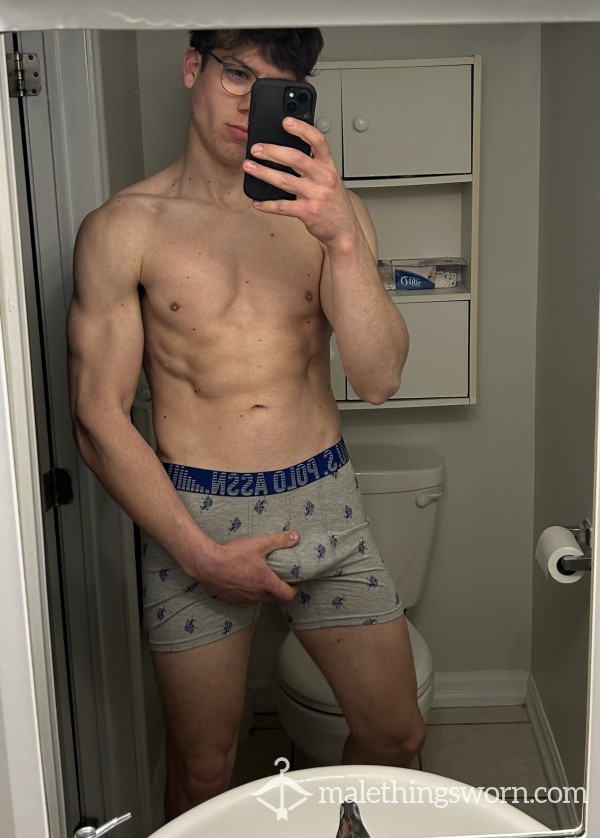 [SOLD] Used Grey/Blue POLO Underwear Waiting To Be Customized