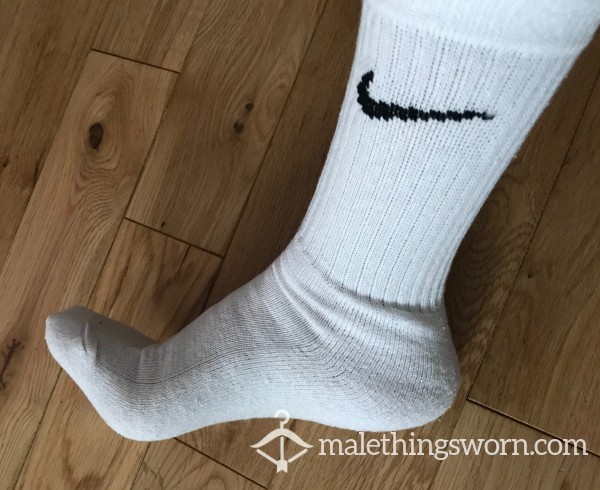 Used Men's Nike White Sports Crew Socks - Ready To Be Customised For You photo