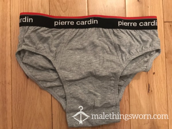 Used Pierre Cardin Tight Fitting Grey Hip Briefs (S)-  Ready To Be Customised For You