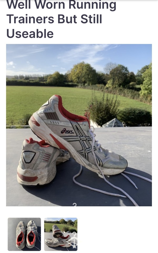 Used Red And White/silver Trainers
