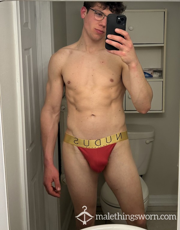 Used Red Jockstrap Waiting To Be Customized