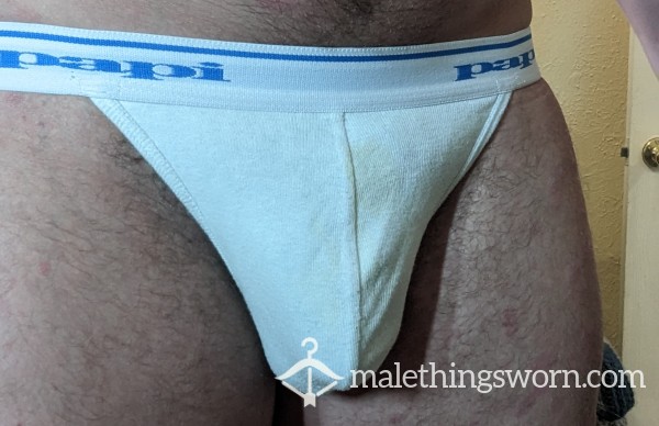 Used Stained White Jockstrap
