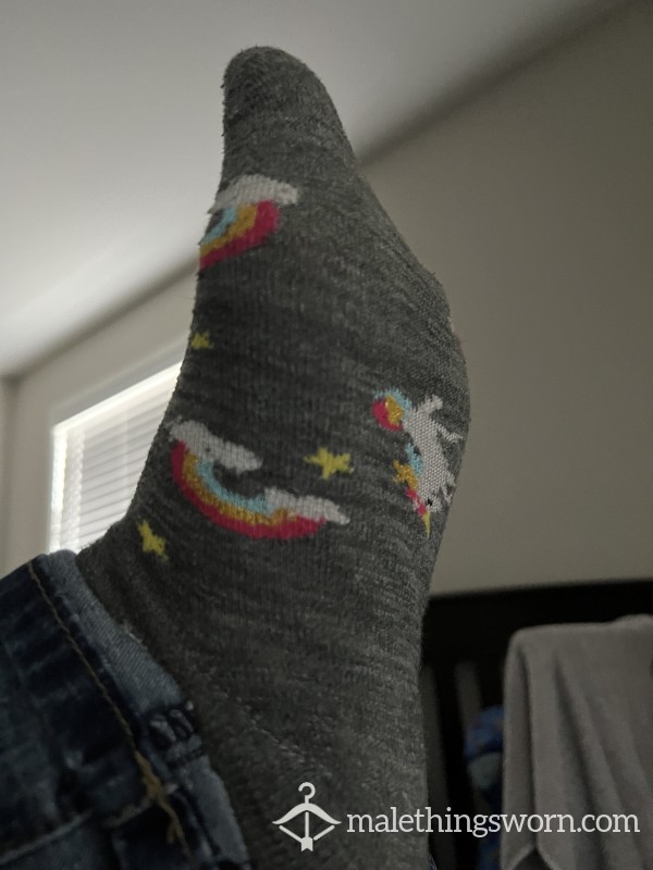 Used Unicorn And Rainbows Socks