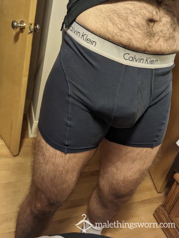 Used Well-worn CK Boxer Briefs - Black - Large - Free Shipping