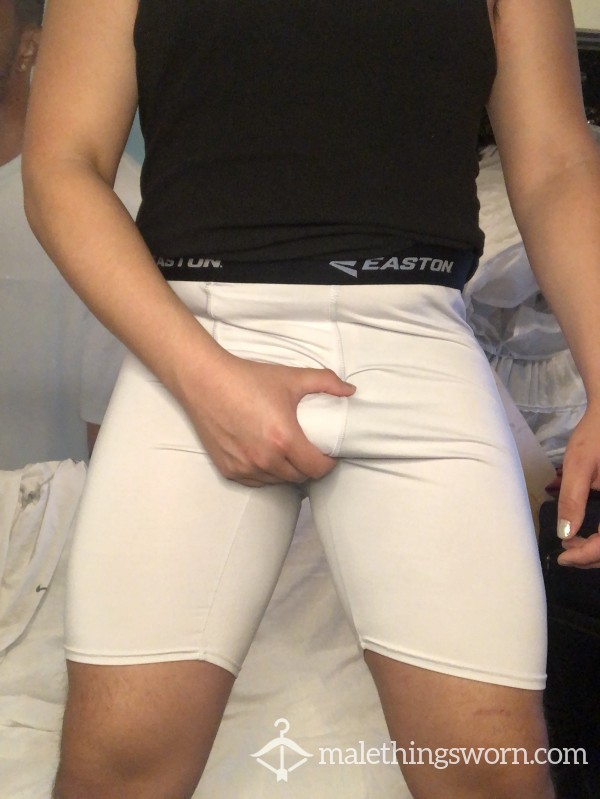 Used White Compression Shorts