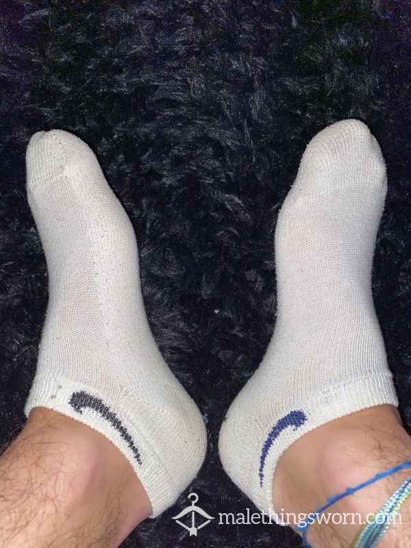 Used White Mens Nike Socks Dirty Smelly Size 10