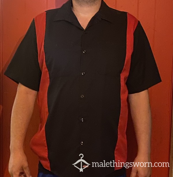 Used Worn Red/Black Button Down Shirt