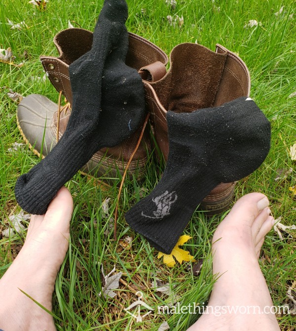 Black Used Worn Dirty Sweaty Farming Socks