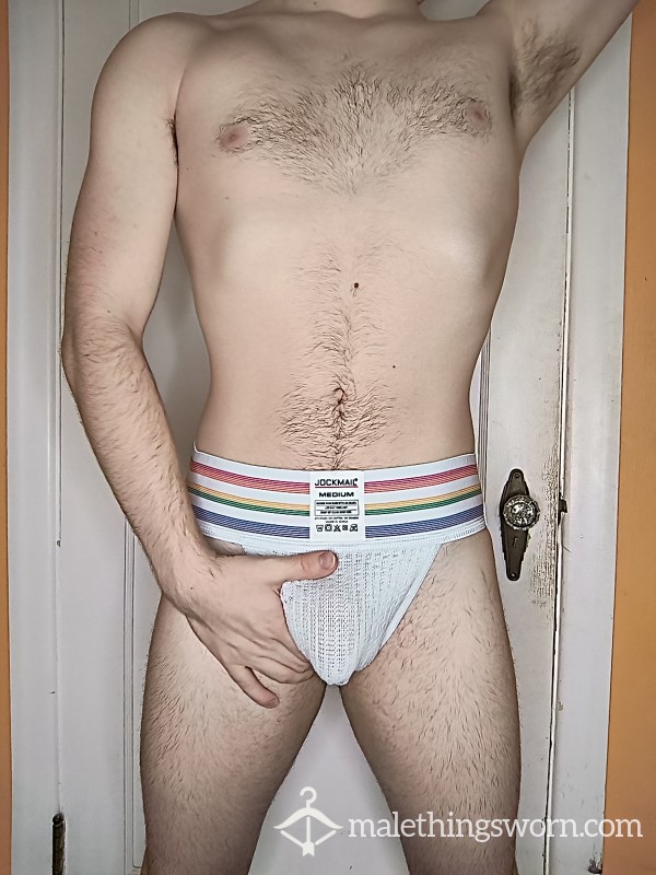 Various "old School" White Jock Straps, Customizable, Musky Well Worn And Come Worked Out In