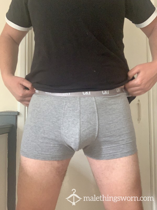 🔥 SOLD 🔥 Very Well Worn Grey CR7 Boxers With Hole