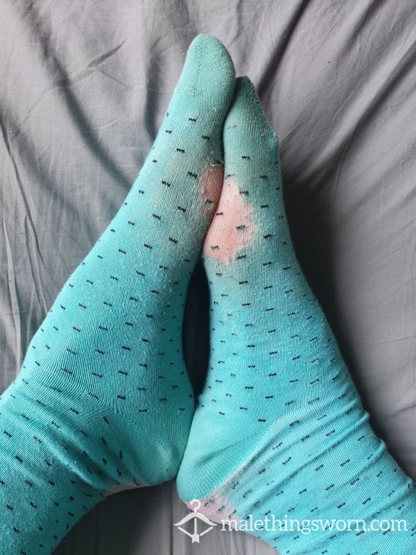 Very Worn Blue Socks