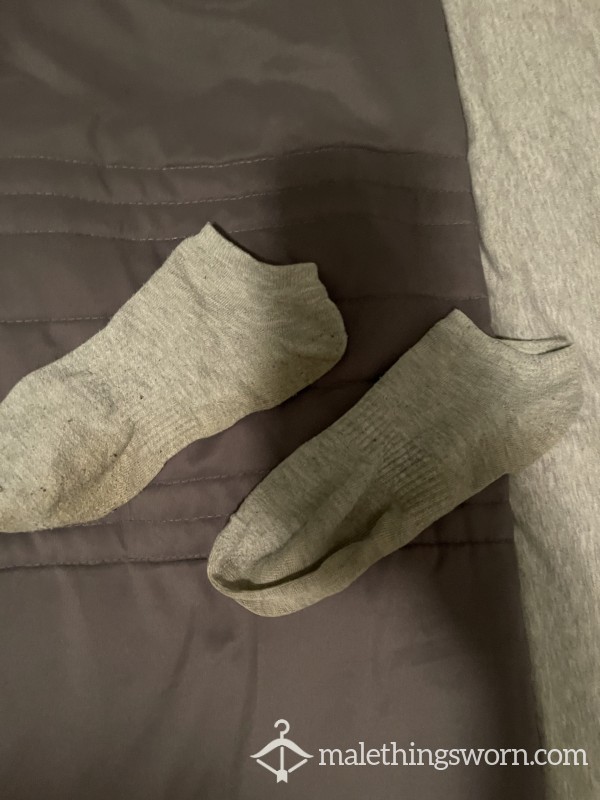 Very Worn Grey Trainer Socks