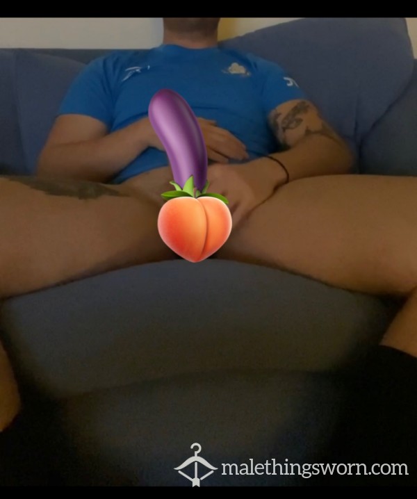Watch My Big Cum Filled Balls Bouncing As I Stroke My 8 Inch Cock On Couch While Misses Is Shopping