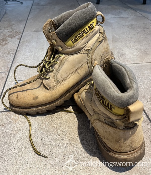 SOLD: Well Used (for Building Project) Caterpillar Boots