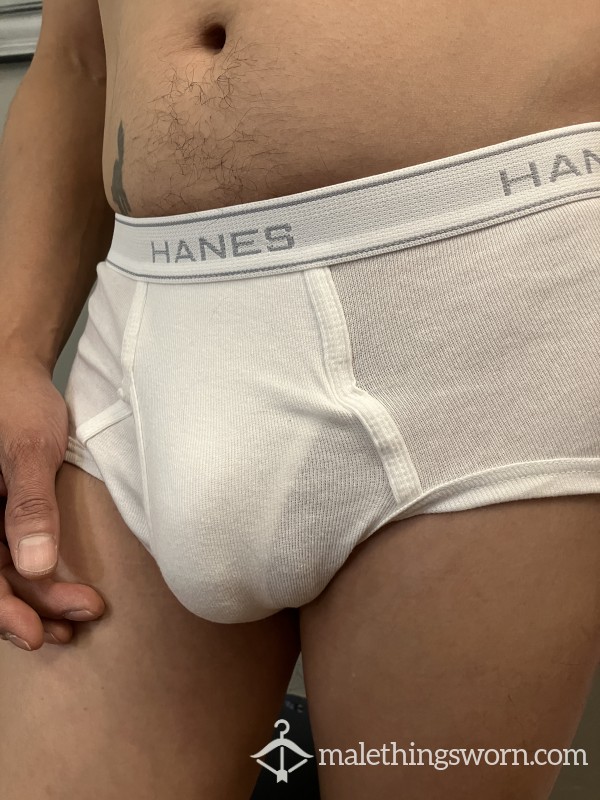 Well-Worn Briefs Covered In Latino Top's Cum
