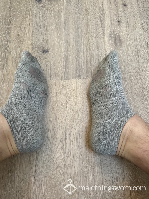 Well Worn Sweaty Grey Trainer Socks