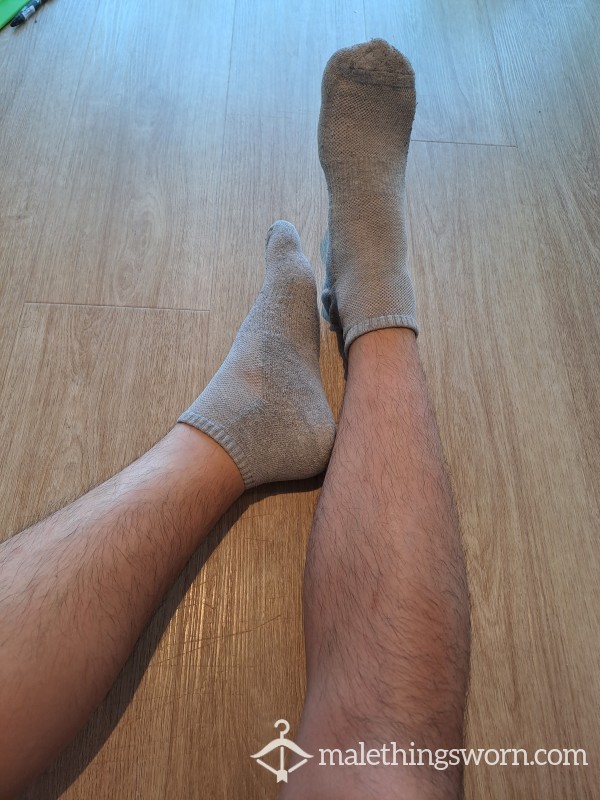 Well Worn Grey Trainer Socks