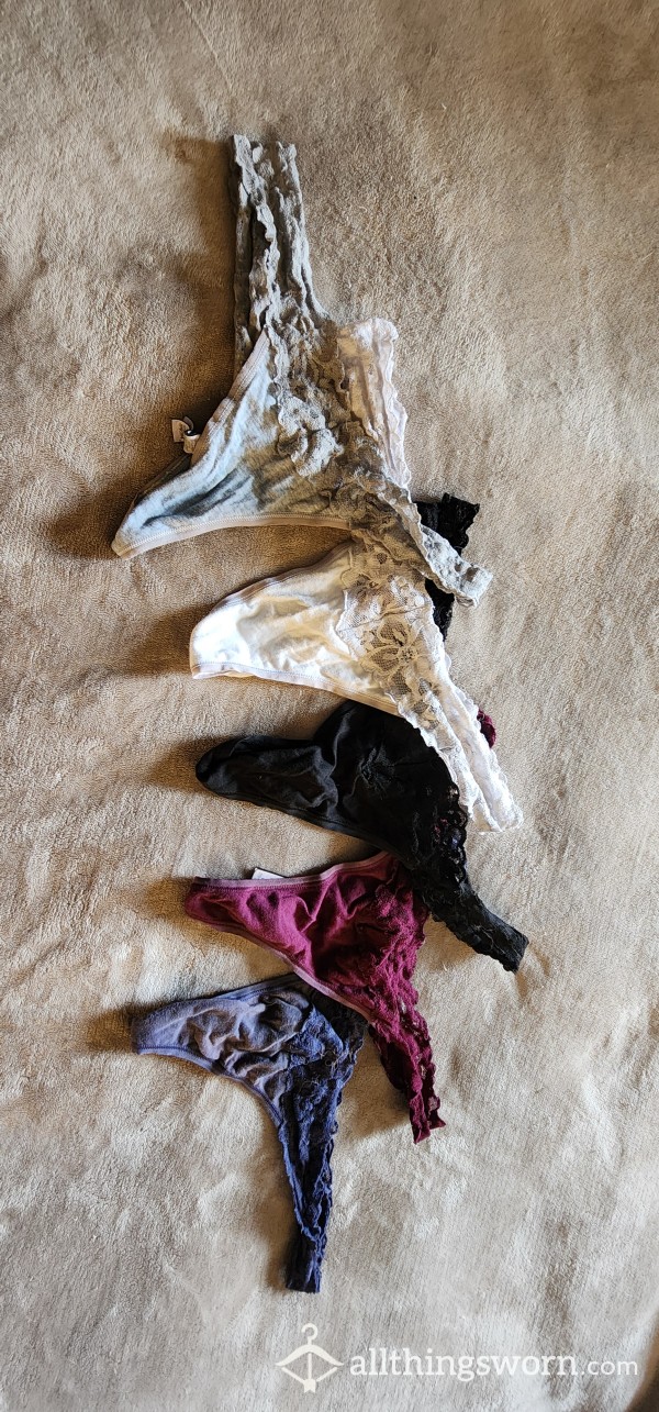 Well Worn Lace & Cotton Thongs