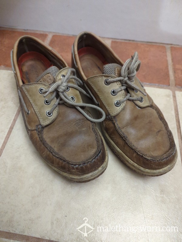 Well-worn Sperry - Size 10