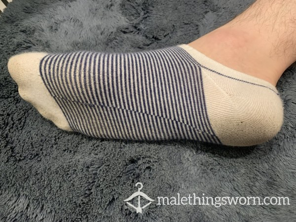 Well-Worn Stained White Ankle Socks