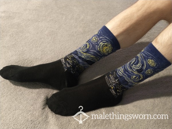 Well-Worn Starry Night Socks