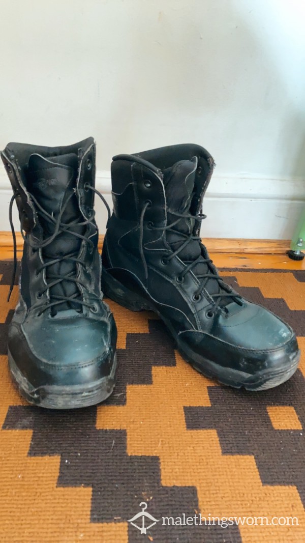 Well-worn Tactical Work Boots