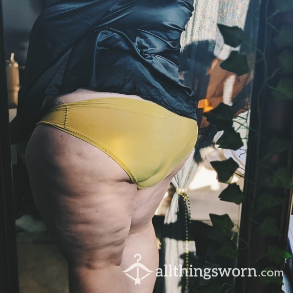 Well-worn Yellow Nylon Panty 💛