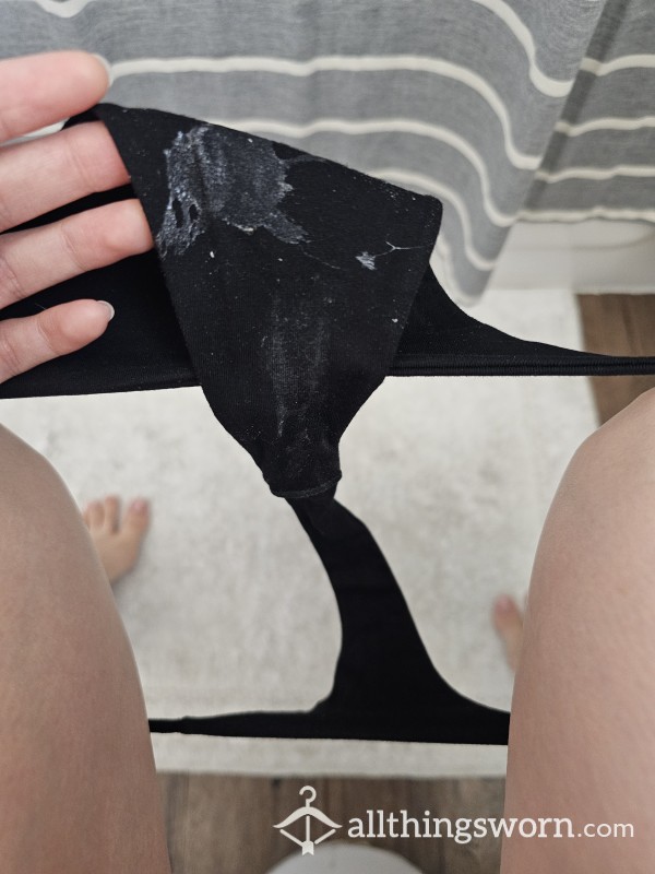 Wet Black Thongs After Club