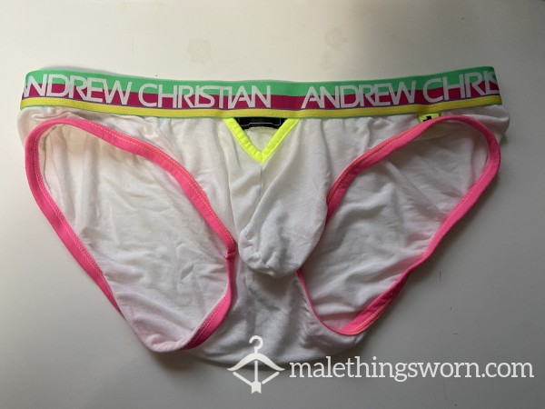 Andrew Christian White Briefs Size XL (35-38 In / 89-96 Cm)